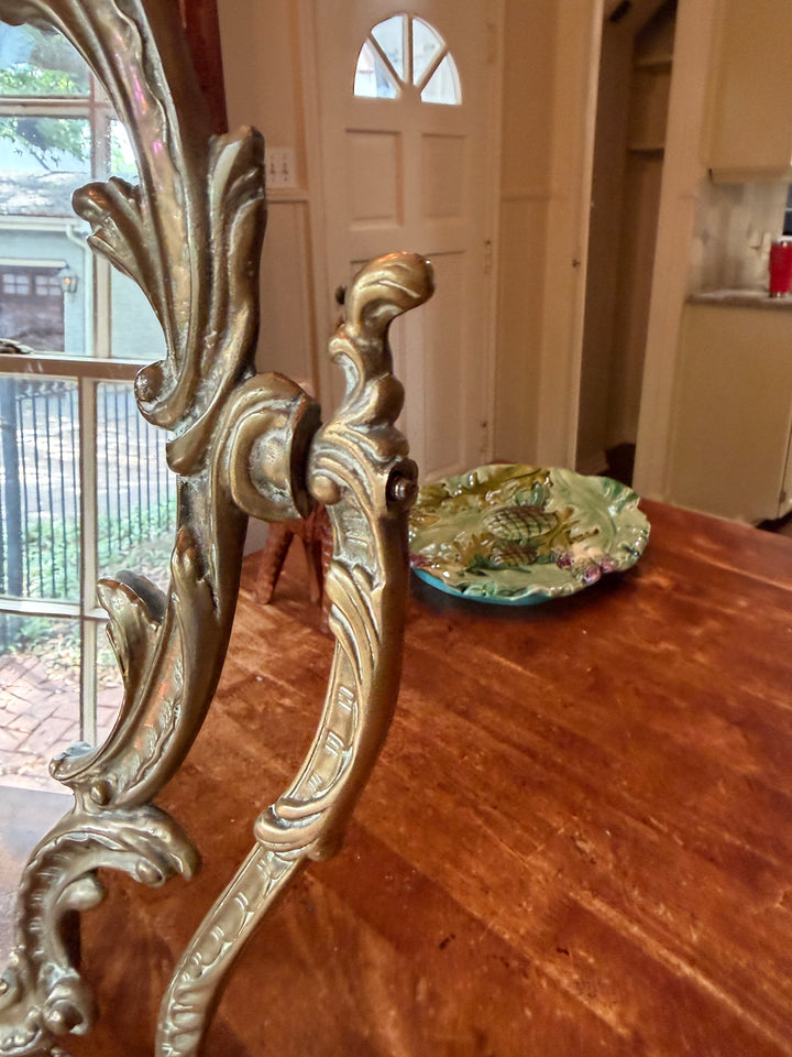 Antique French Brass Mirror