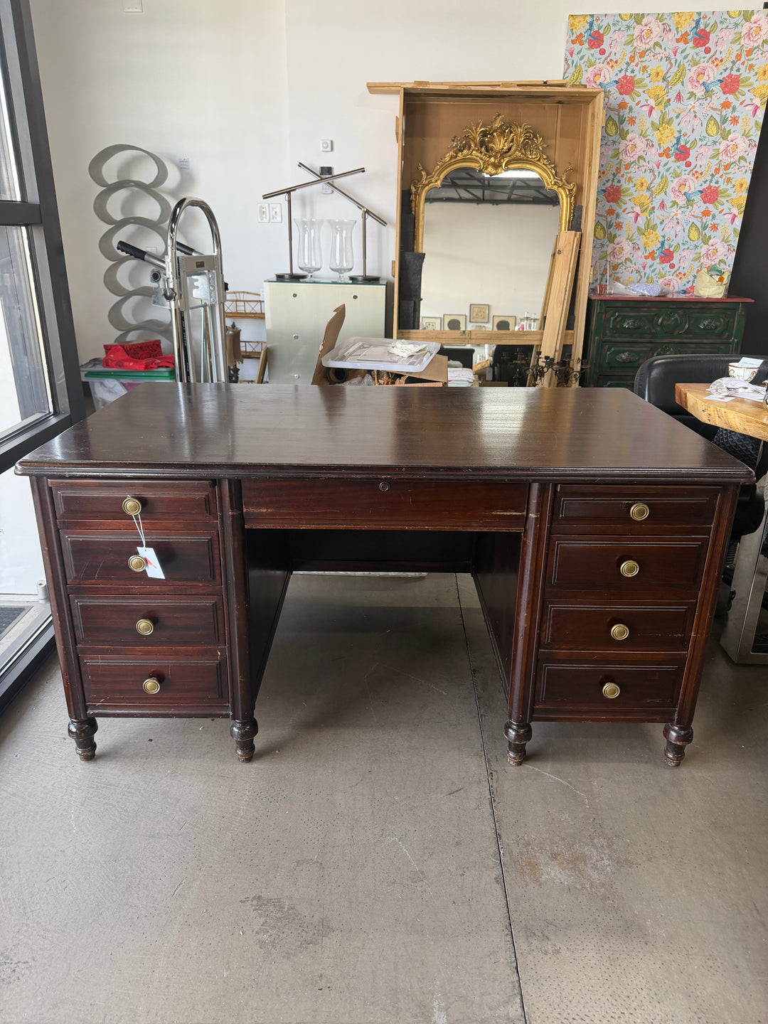 Vintage Rucker Fuller Wooden Desk (Scratches on top)