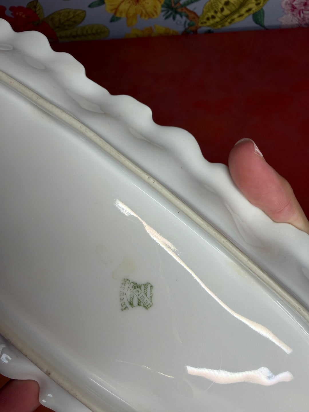 Antique Porcelain Floral Tray