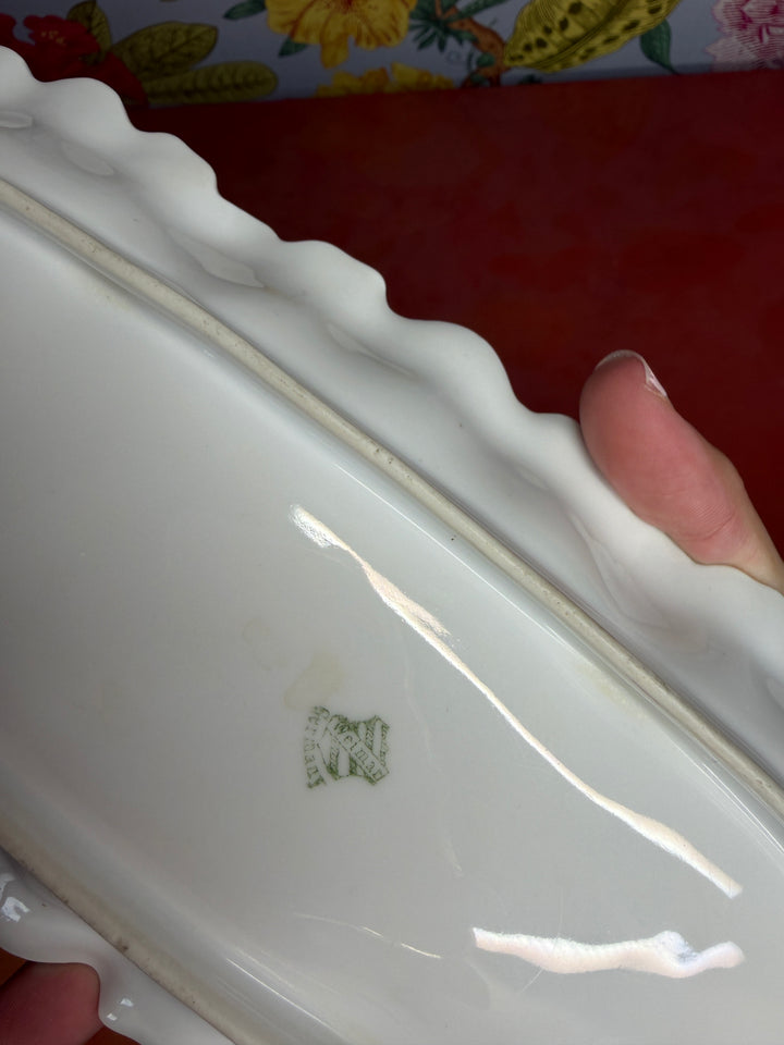 Antique Porcelain Floral Tray