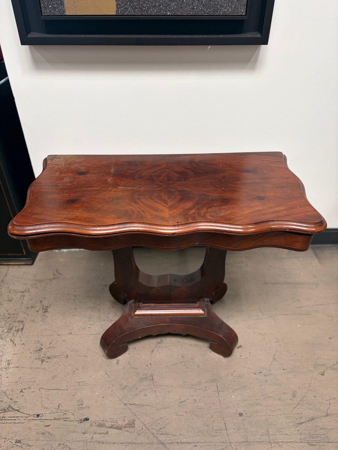 Mahogany Empire-Style Lyre-Base Center Table