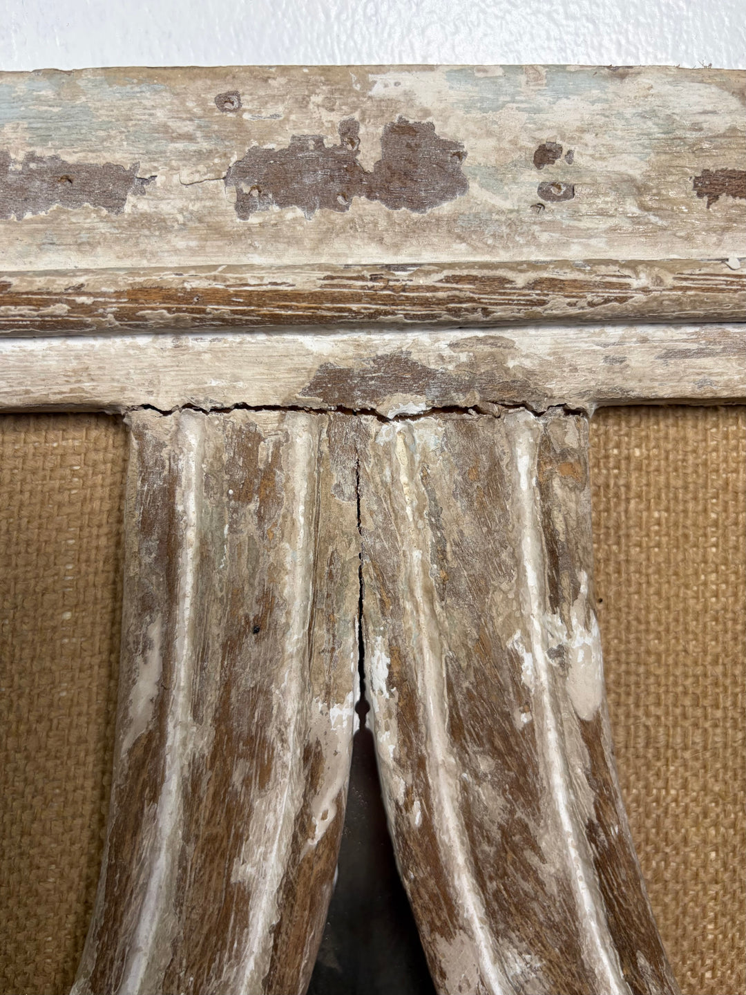 Pair of Distressed Wood Wall Candle Sconces with Burlap Panels