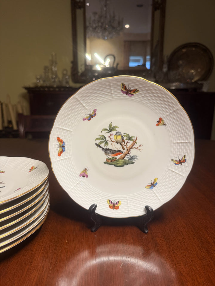 8 Herend Rothschild Salad/Dessert Plates - 8 inch diameter (#510)