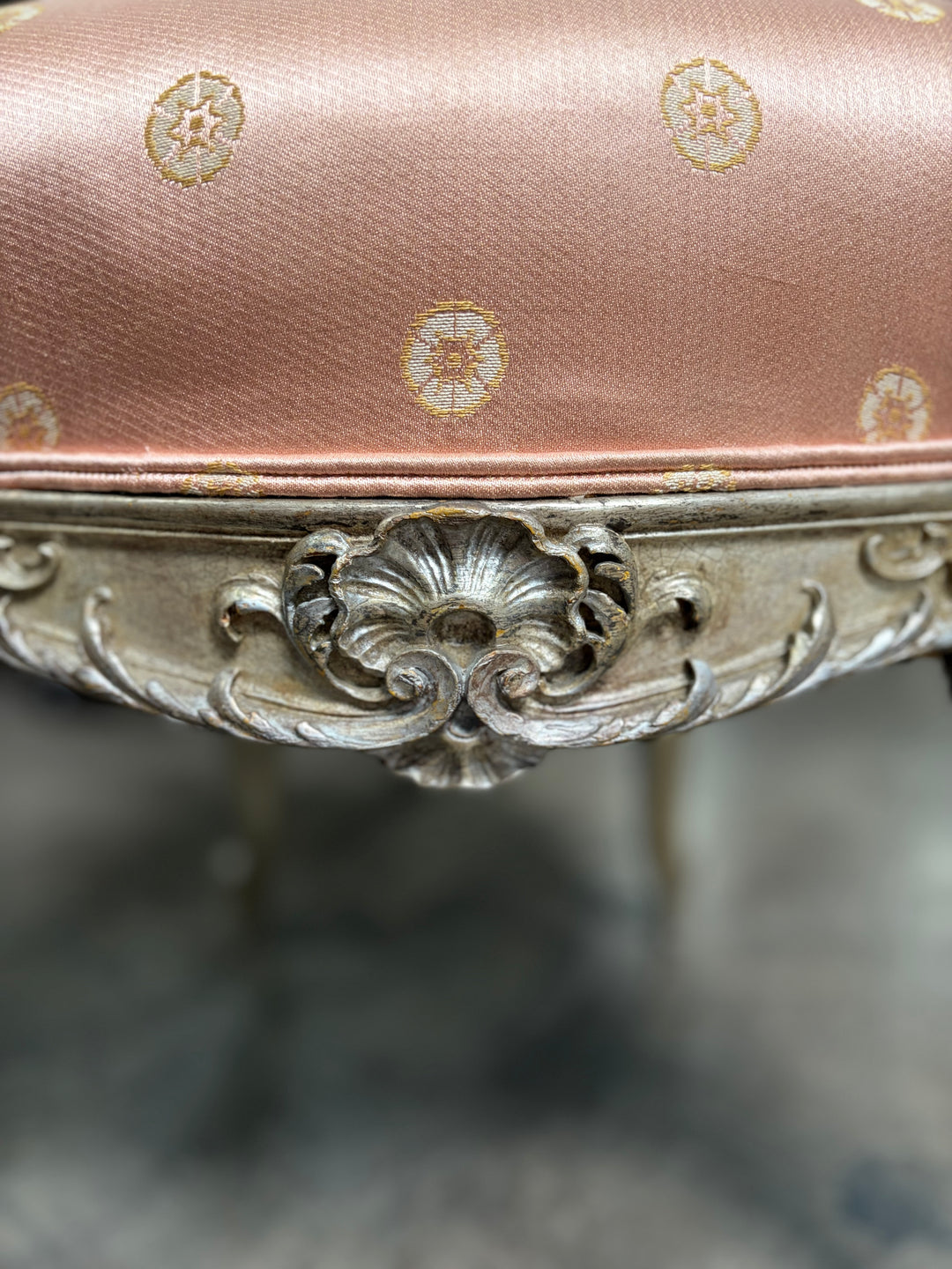 French Rococo-Style Silver-Gilt Carved Side Chair