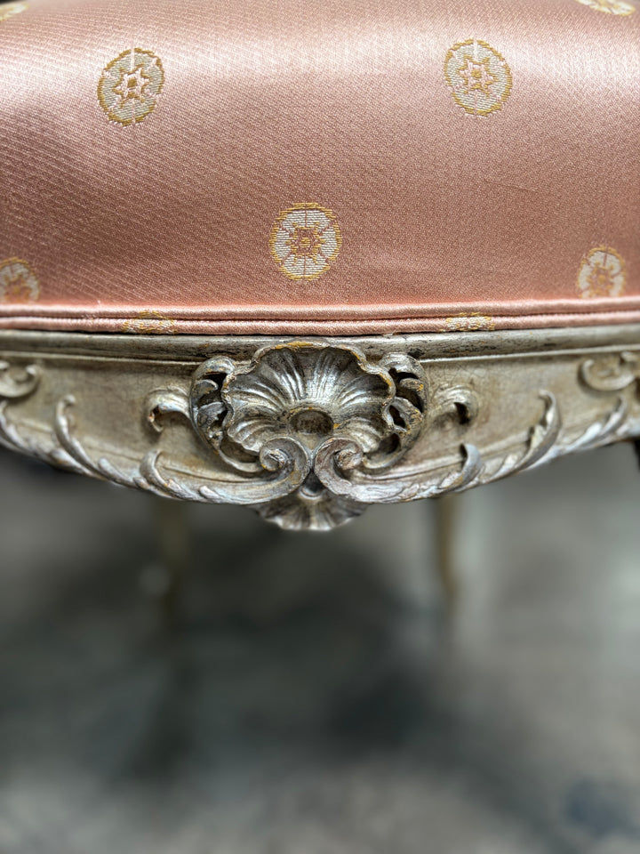 French Rococo-Style Silver-Gilt Carved Side Chair