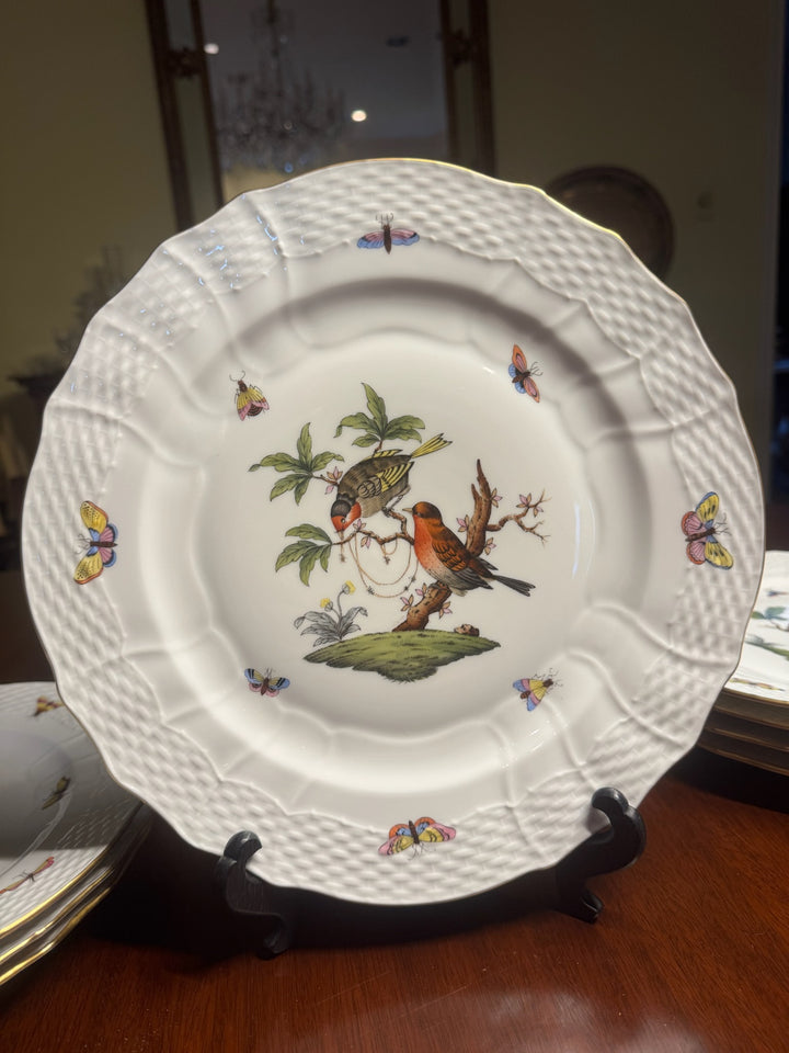 8 Herend Rothschild Dinner Plates (#1527)
