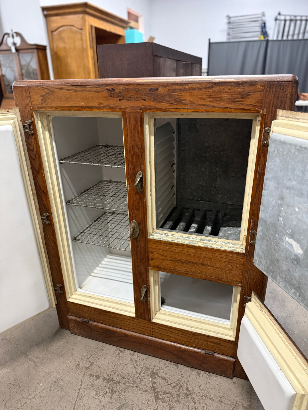 Antique Oak Ice Box (Bohn)