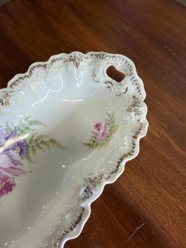 Antique Porcelain Floral Tray