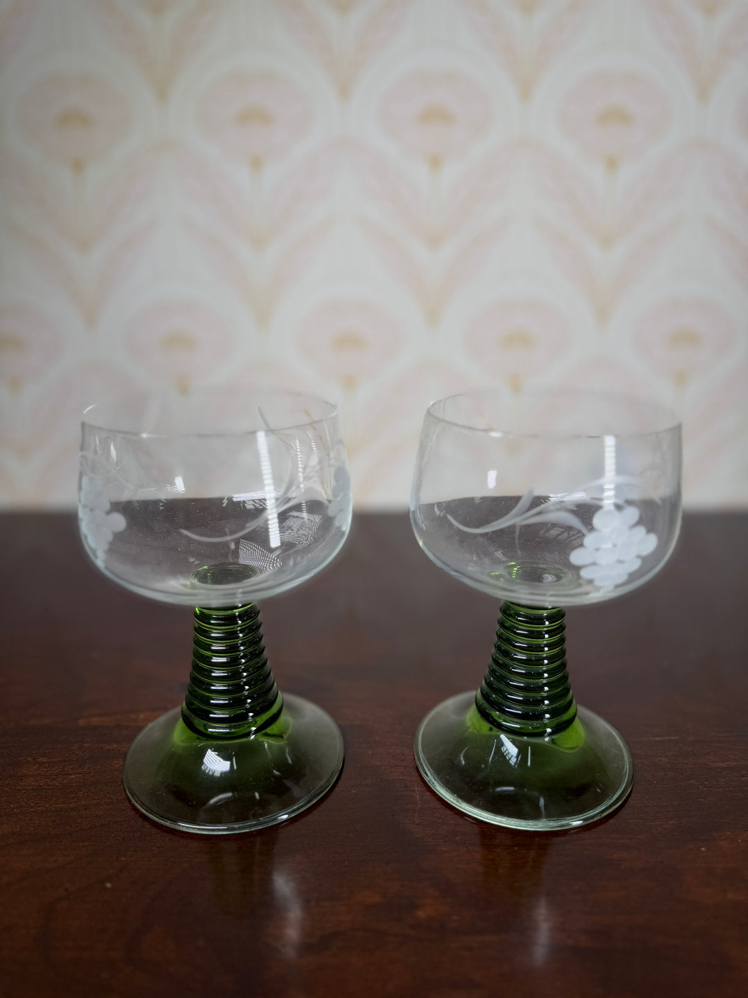 Set of 2 Green Glasses