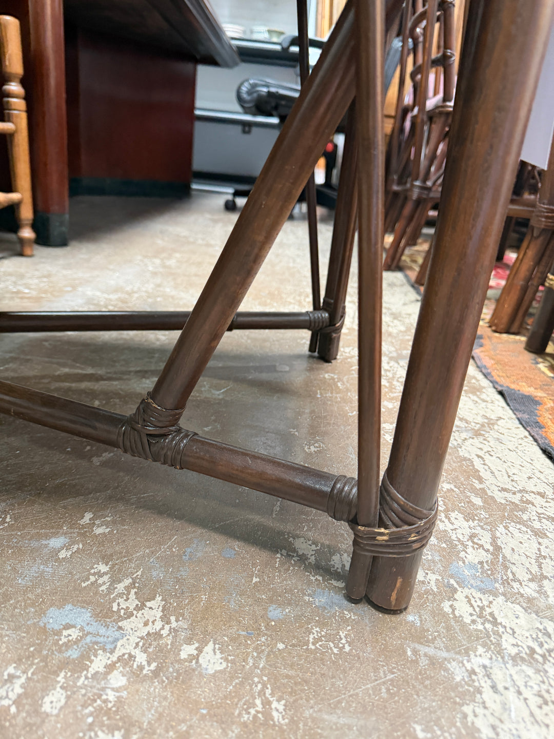 Vintage Bamboo and Rattan Coffee Table