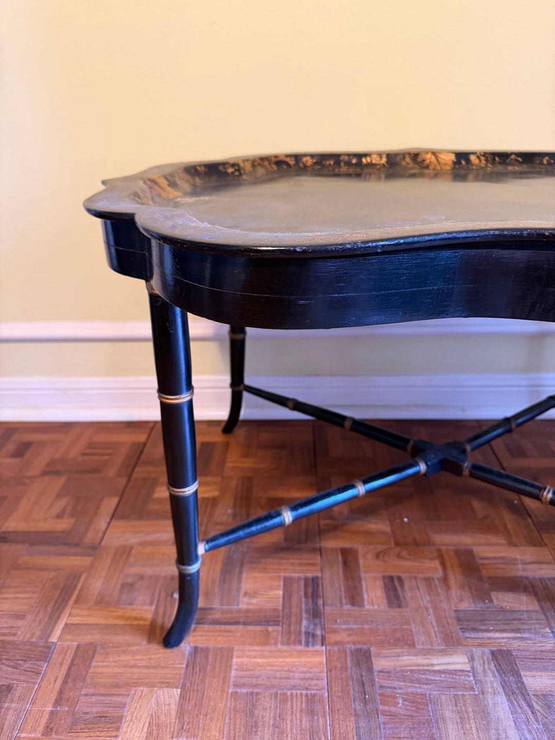 Antique Black Lacquer Paper Mache