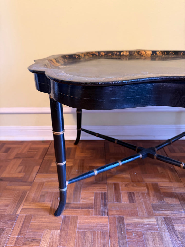 Antique Black Lacquer Paper Mache