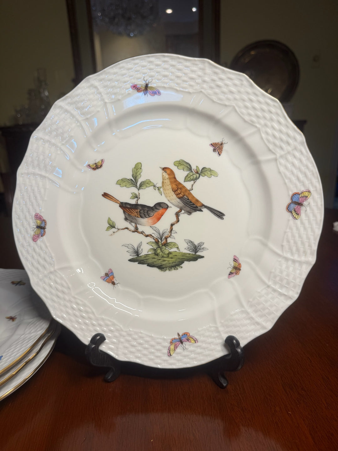 6 Herend Rothschild Dinner Plates (#1527)