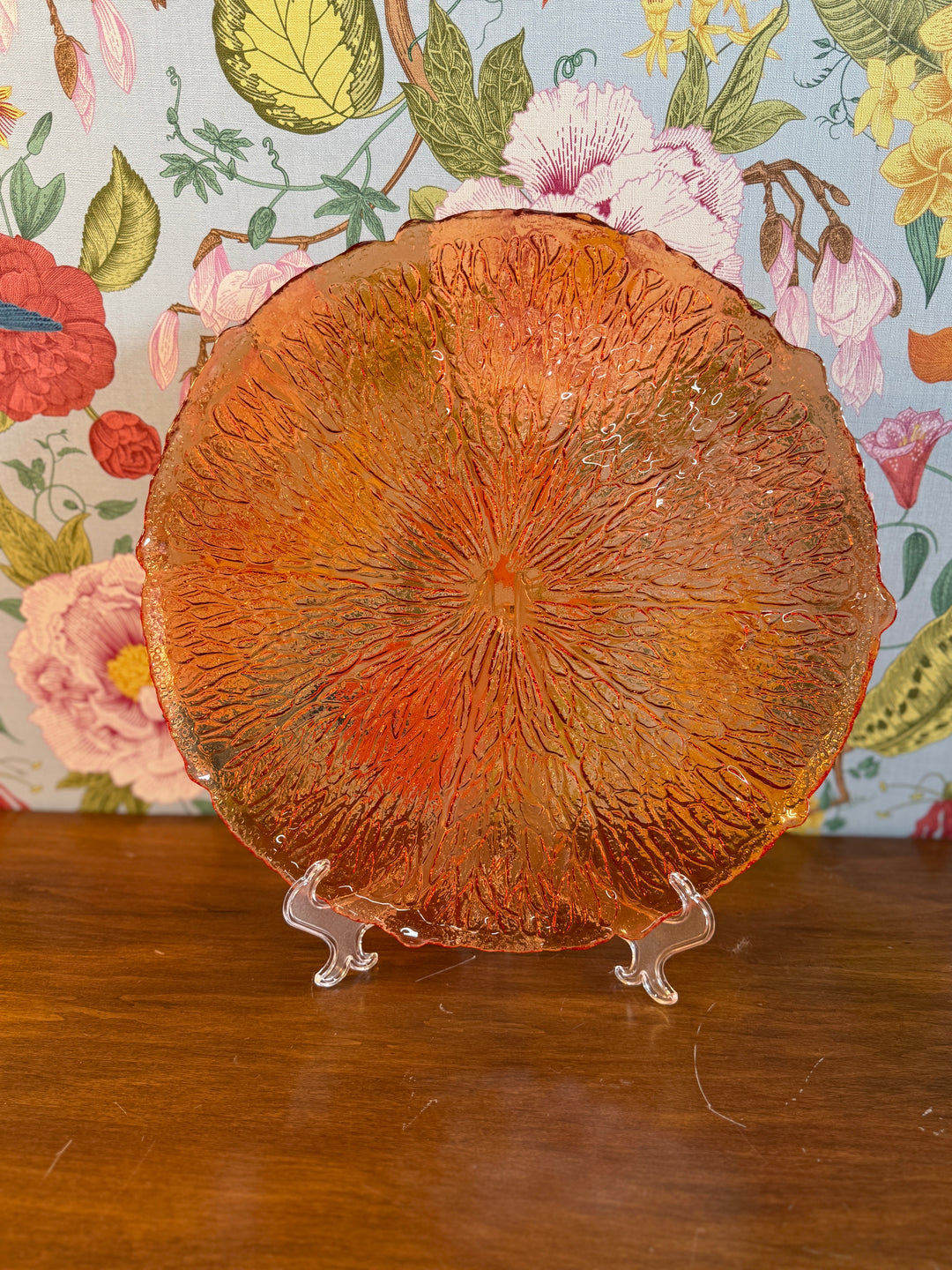 Williams Sonoma Citrus Orange Glass Chargers (Set of 4 in Original Box)