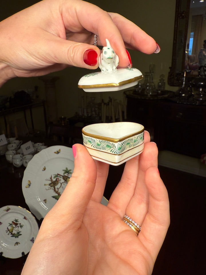 Herend Green Bunny Box