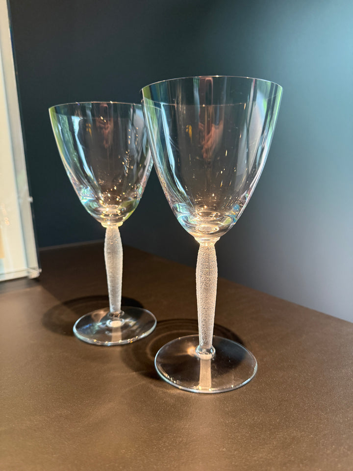 Lalique “Louvre” Wine Glasses (Set of 2)