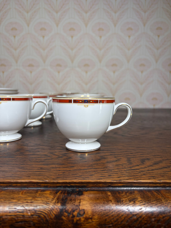 Set of 10 Wedgwood Colorado Cups and Saucers