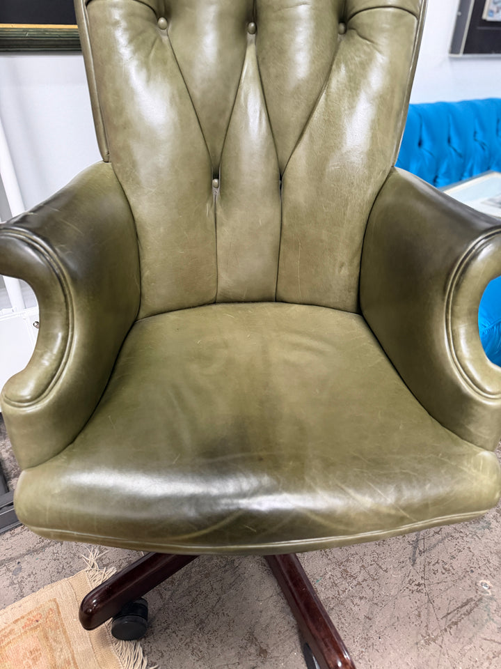 Green Leather Desk Chair