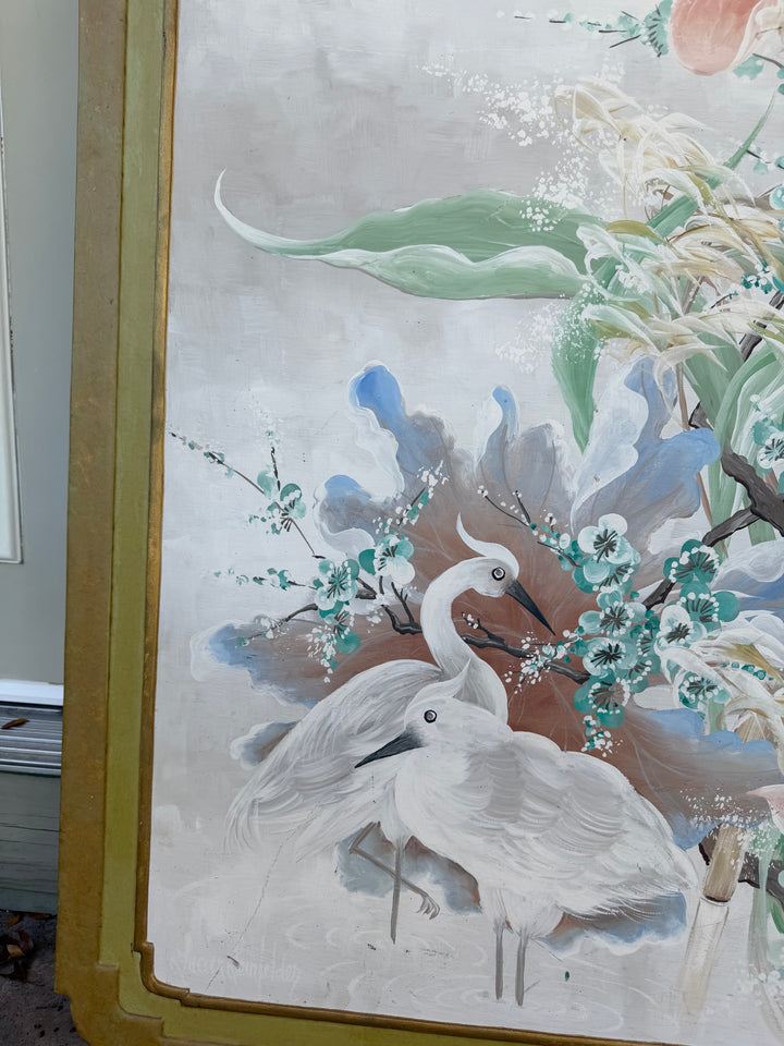 Painted Screen by Lucien Lienfelder, Signed