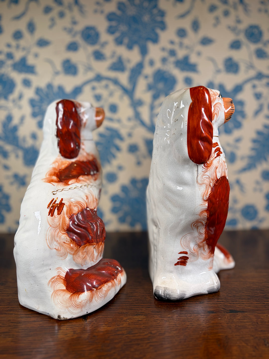 Pair of Antique English Staffordshire Dogs