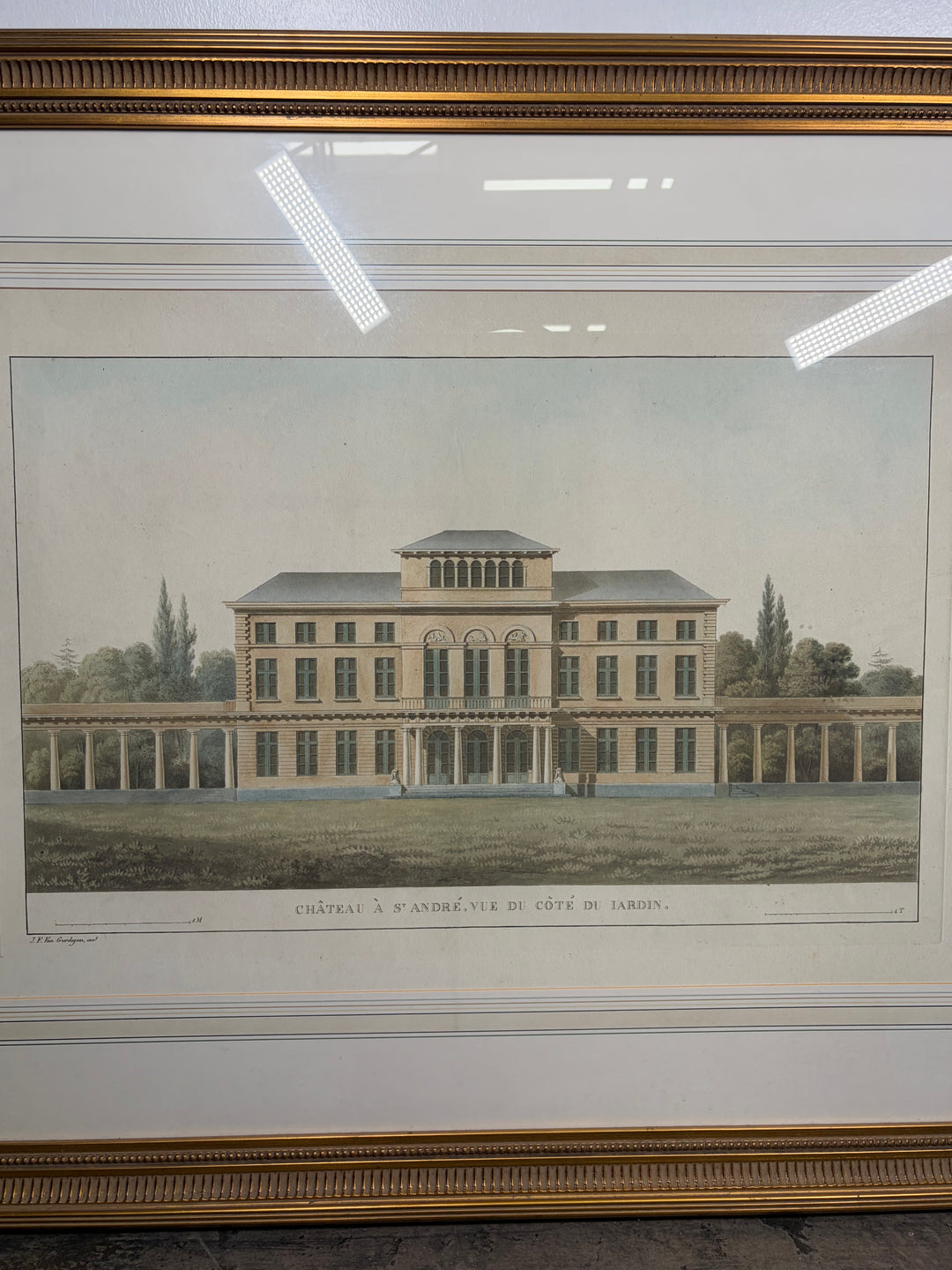 Framed Architectural Print – Château à St. André, Vue du Côté du Jardin