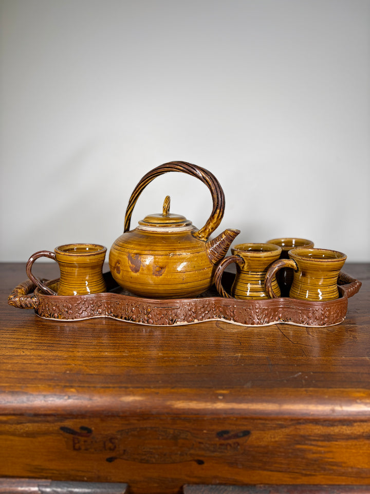 Handmade Studio Pottery Tea Set with Tray