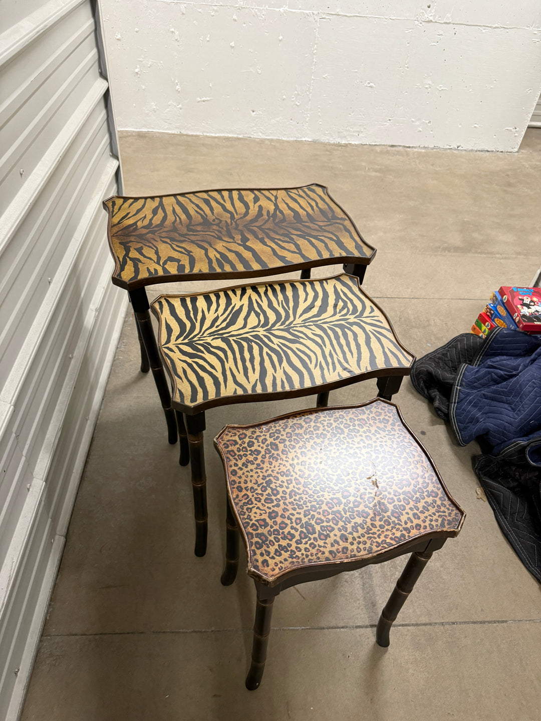 Faux Bamboo Resin Nesting Tables