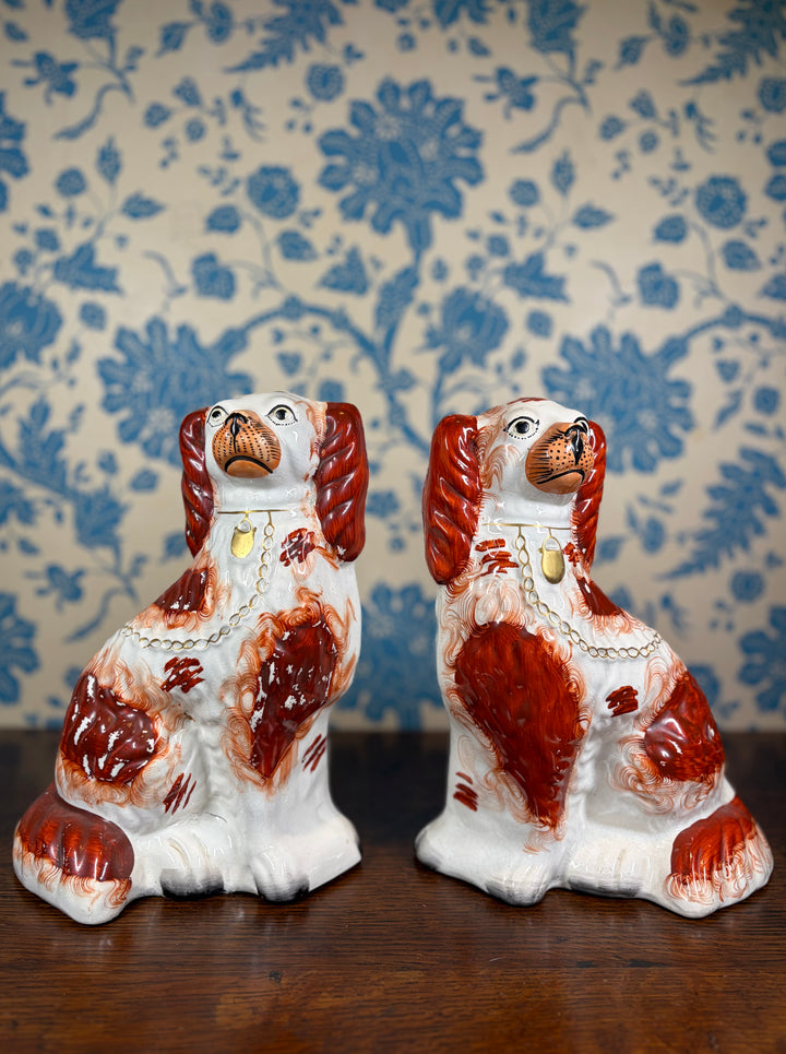 Pair of Antique English Staffordshire Dogs
