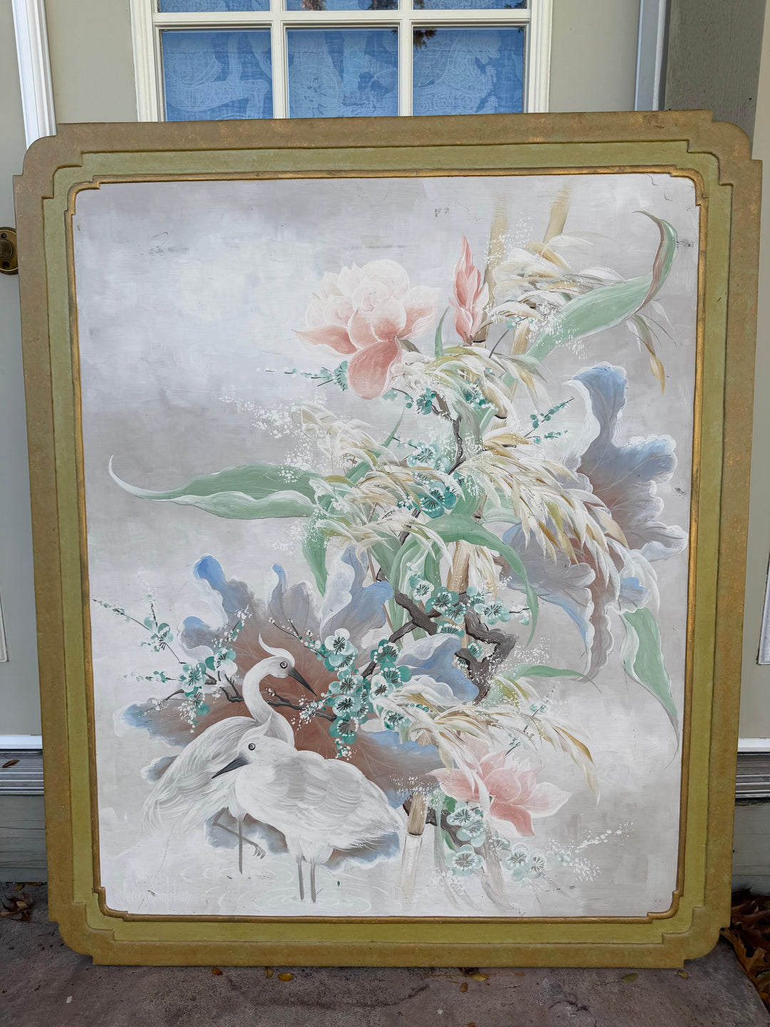 Painted Screen by Lucien Lienfelder, Signed