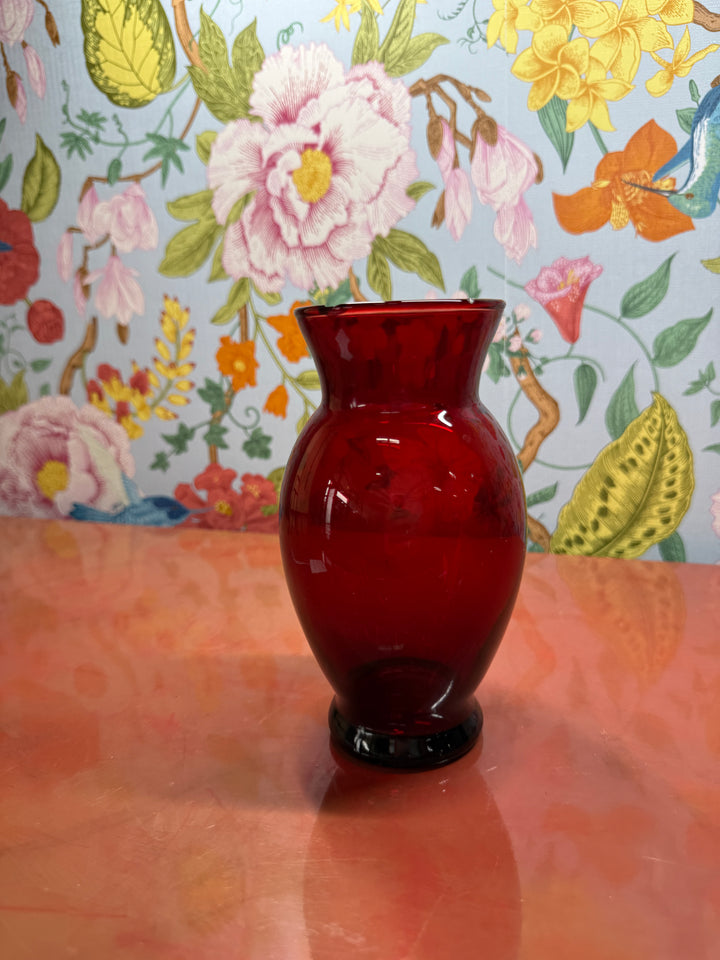 Red Glass Vase