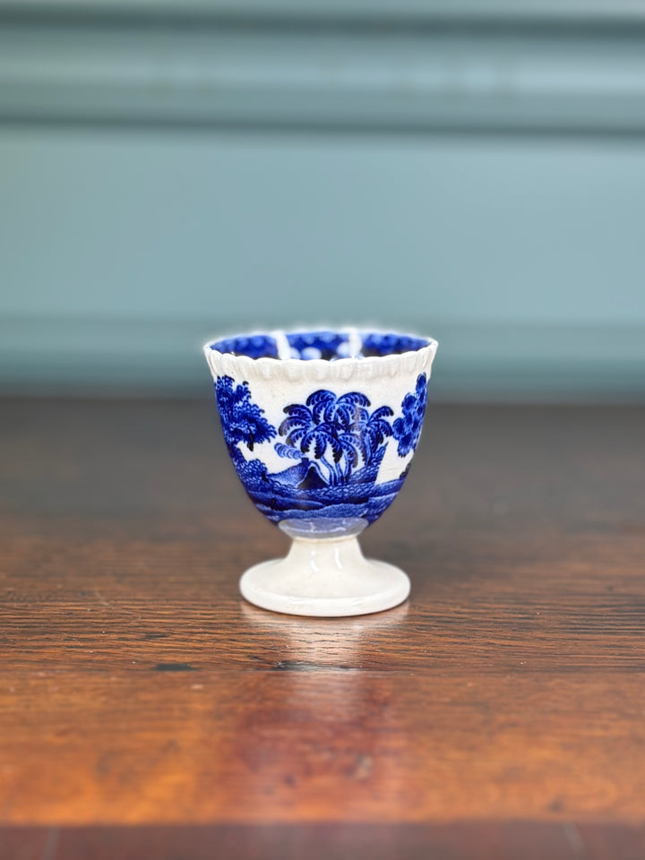 Set of 4 Vintage Spode Blue and White Egg Cups