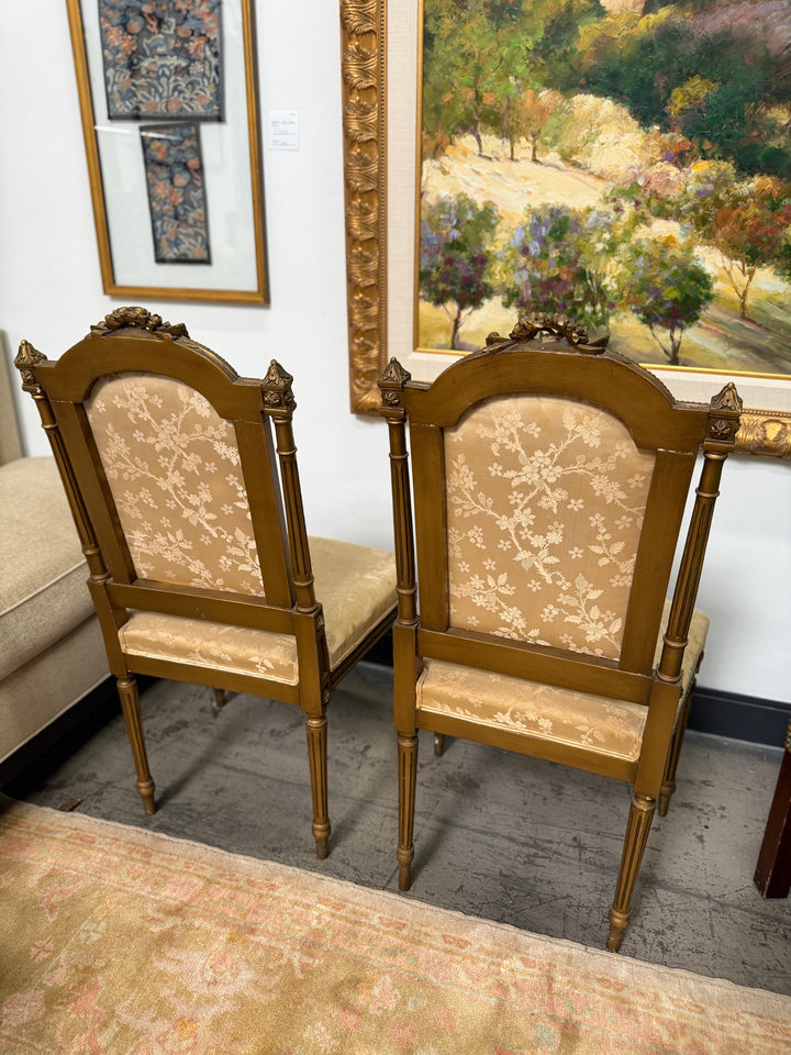 Antique French 19th Century Louis XVI Style Gilt Wood Chair (Set of 2)