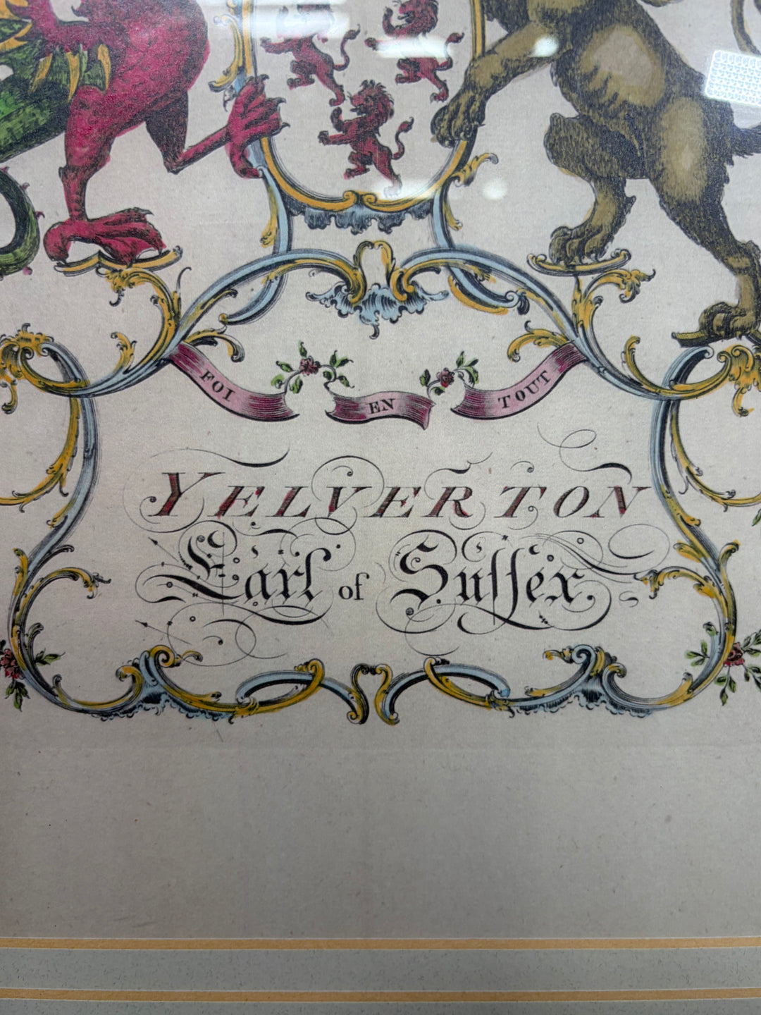 Framed Heraldic Coat of Arms Print – Yelverton, Earl of Sussex