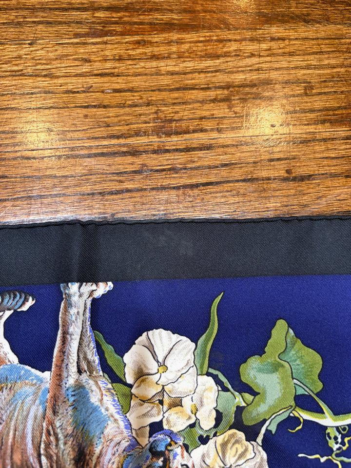 RARE Vintage HERMÈS “Faune Et Flora du Texas” Silk Scarf 90 (Comes with box)