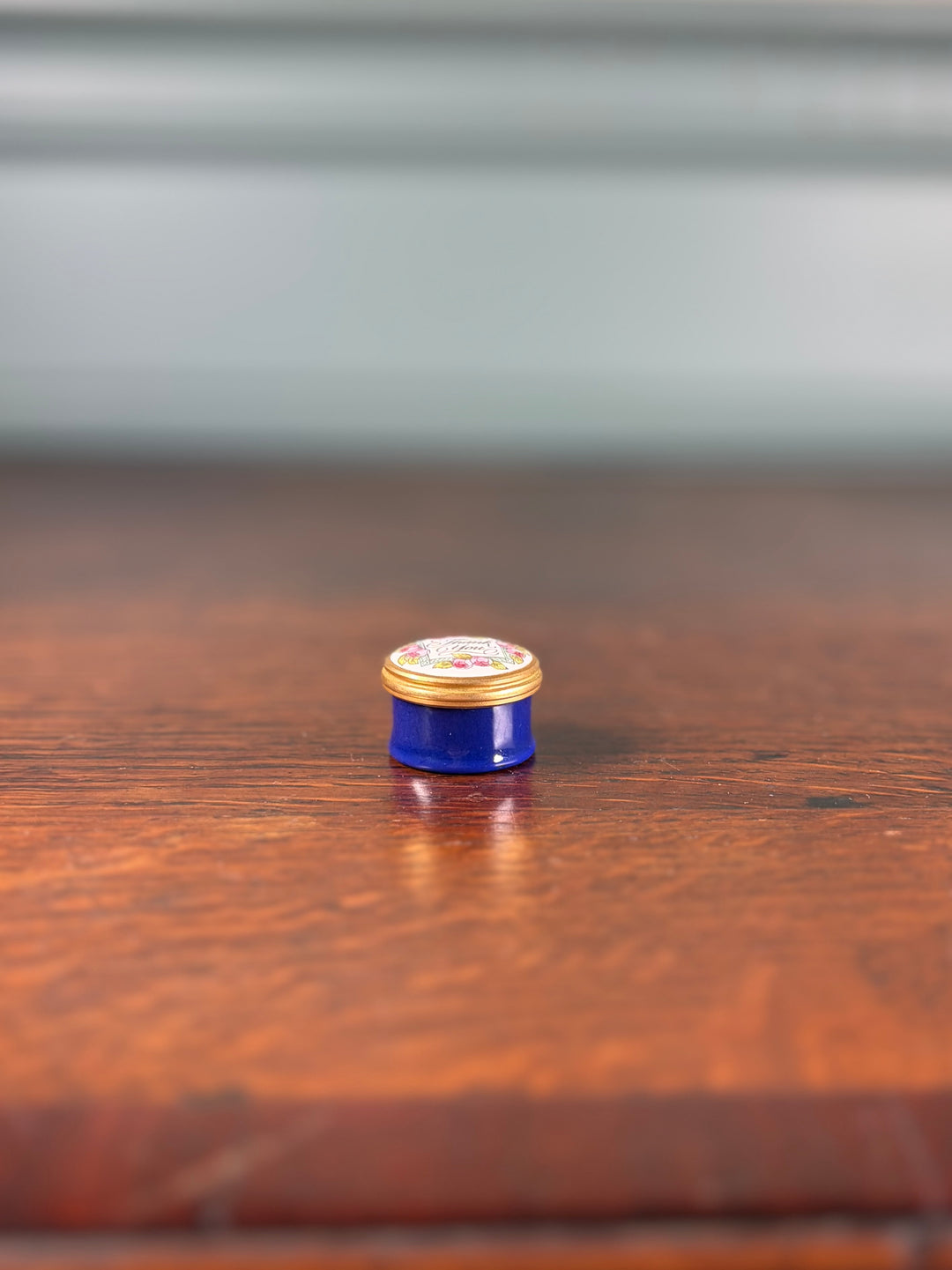 Halcyon Days “Thank You” Small Enamel Pill Box