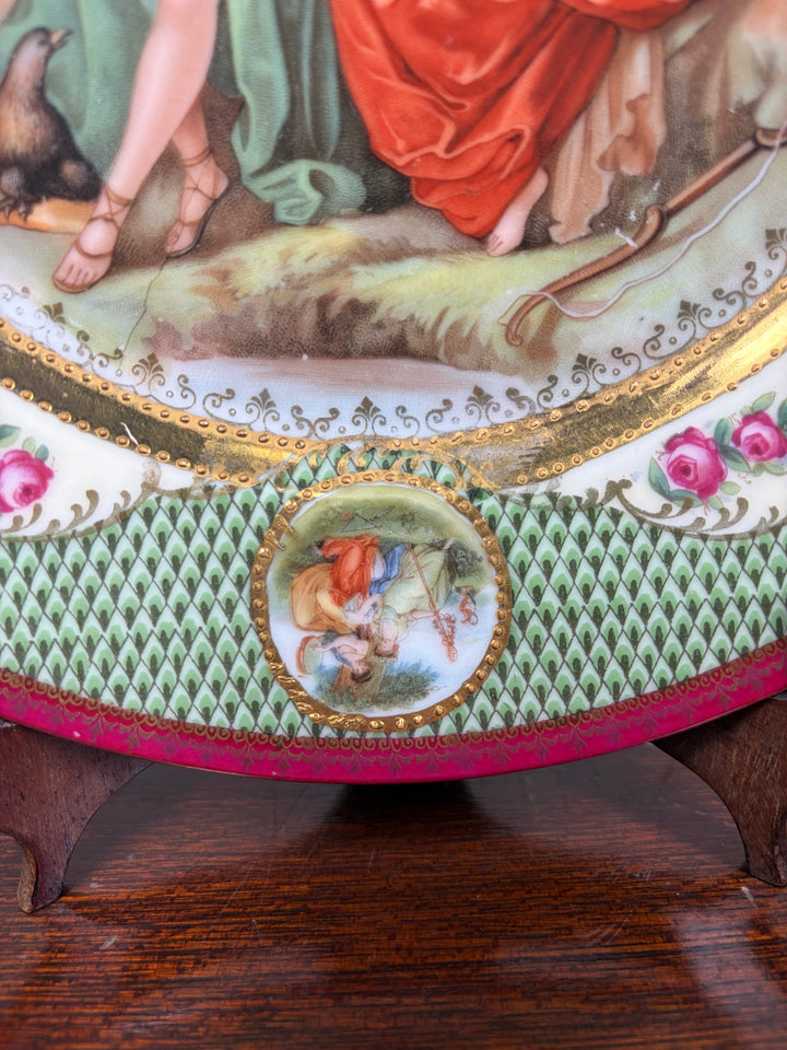 Pair of Vienna-Style Porcelain Cabinet Plates with Classical Figural Scenes
