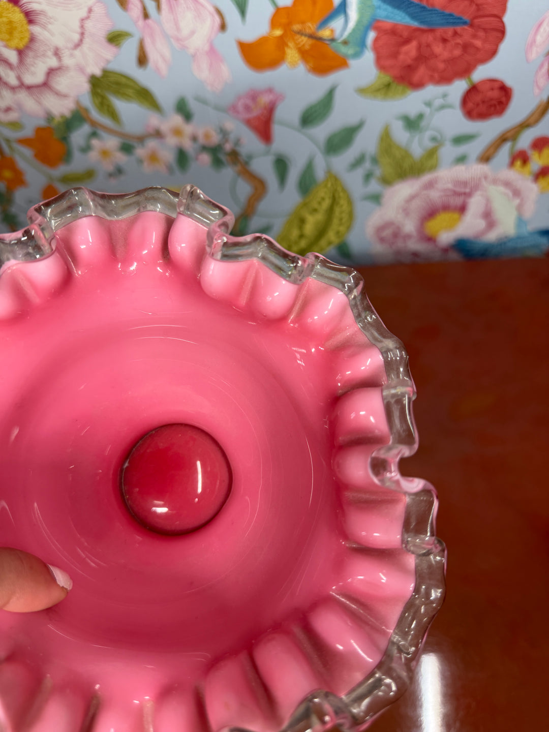 Fenton Milk Glass Ruffle Bowl