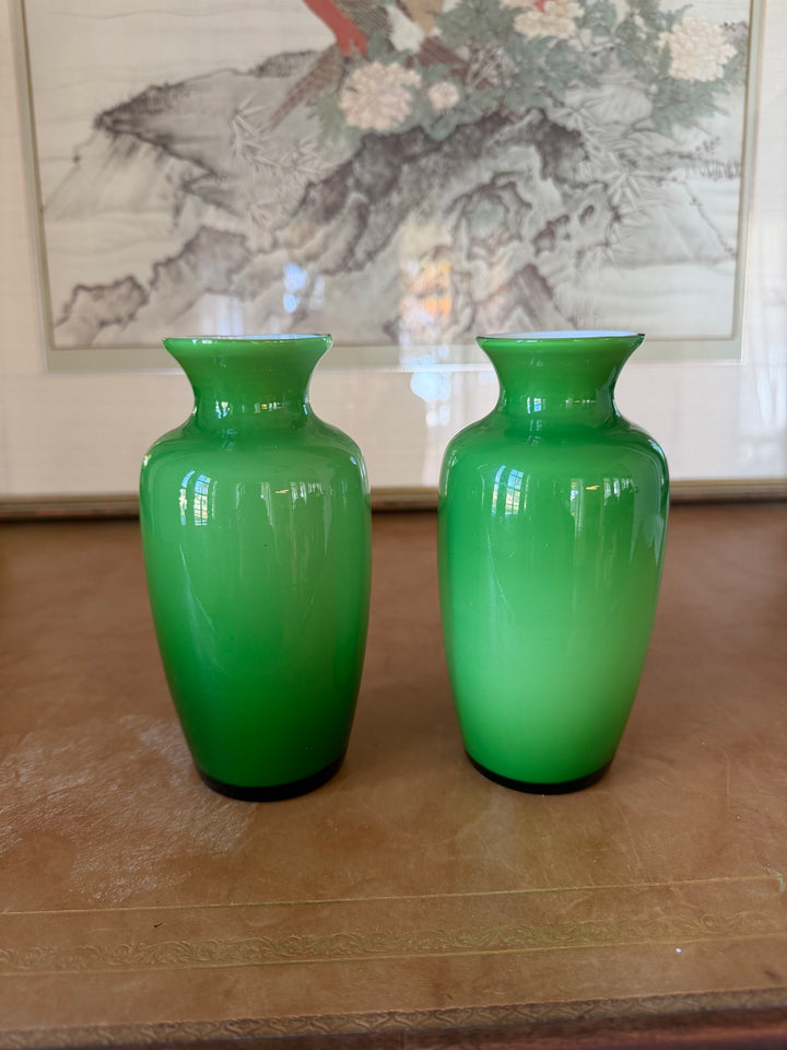 Pair of Green Vases