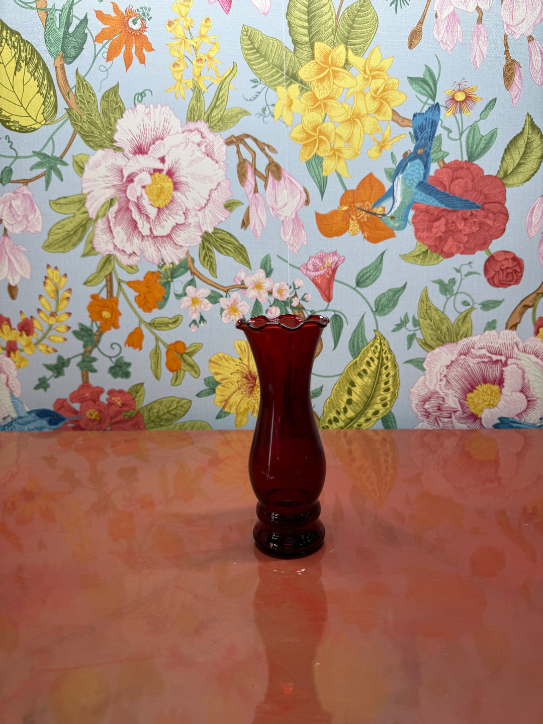 Red Glass Vase