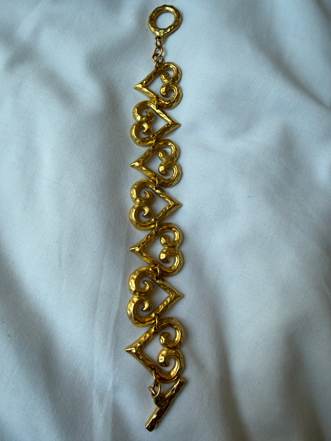 YSL Vintage Hammered Heart Bracelet