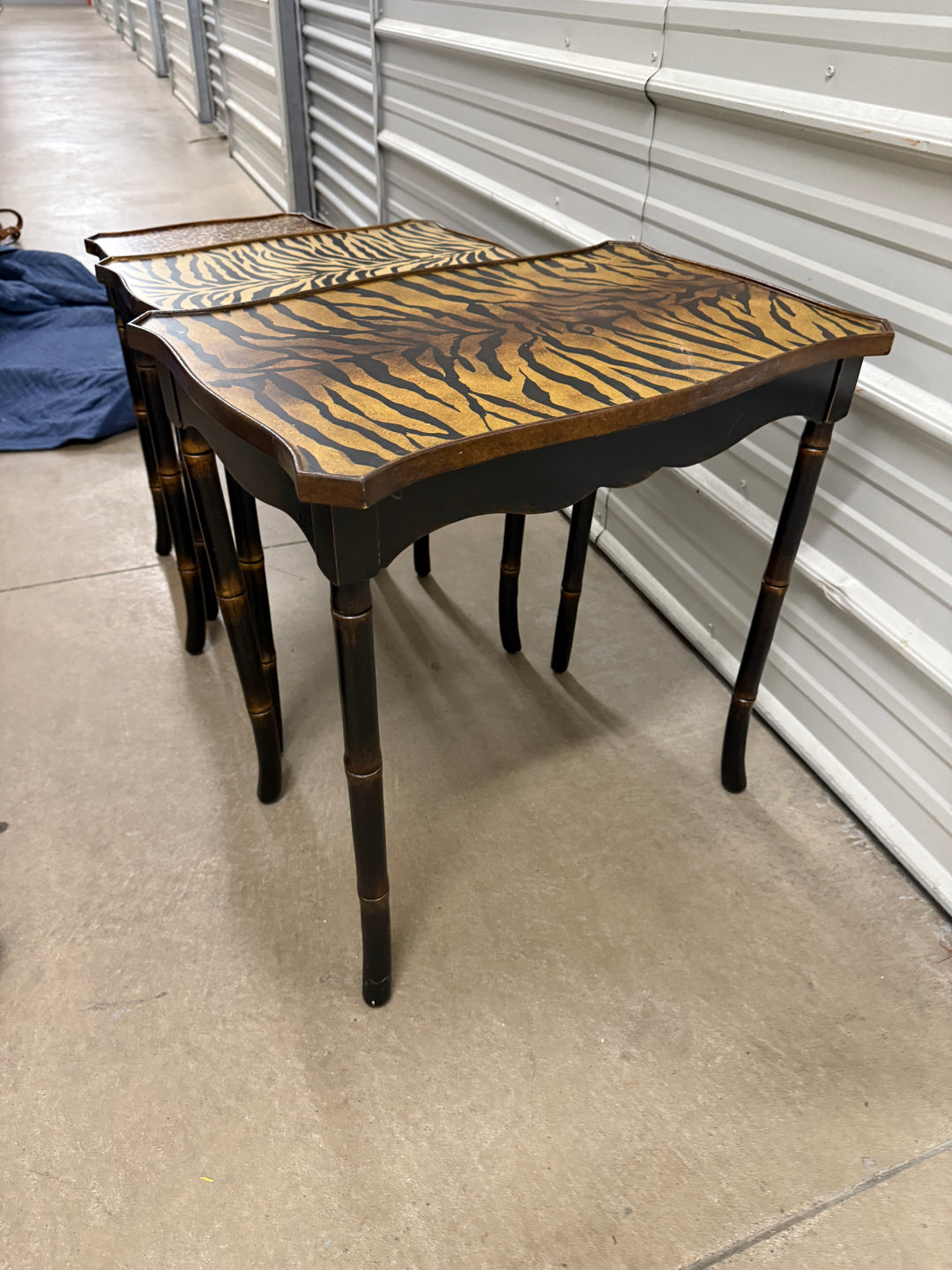 Faux Bamboo Resin Nesting Tables
