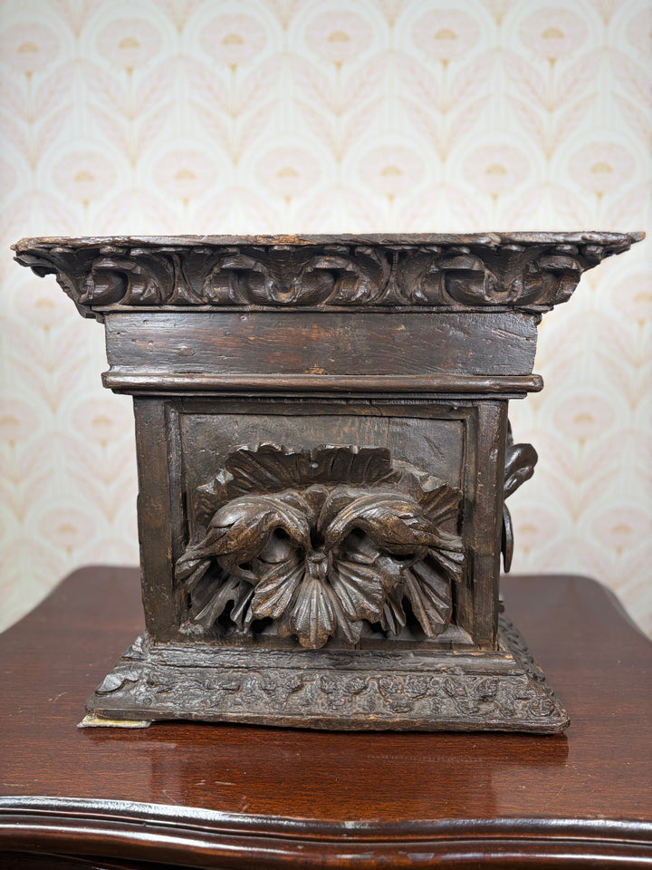 Carved Wood Architectural Pedestal or Reliquary Base