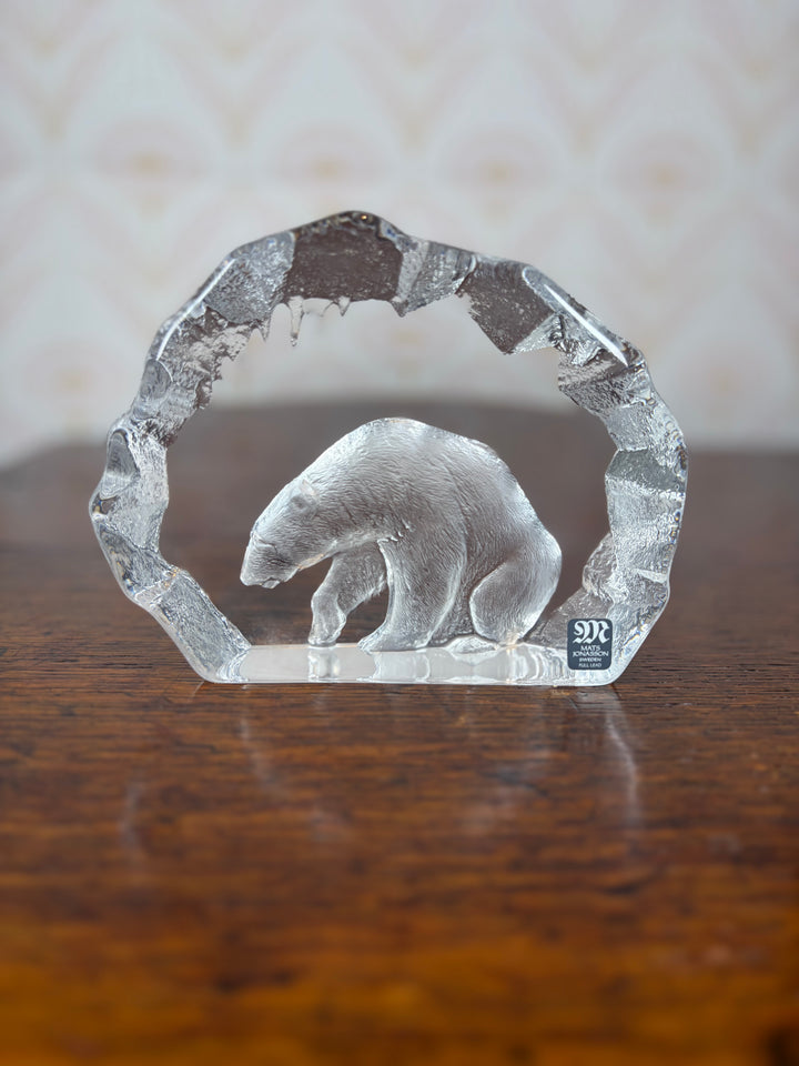 Mats Jonasson Crystal Bear Figurine