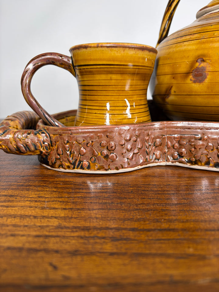 Handmade Studio Pottery Tea Set with Tray