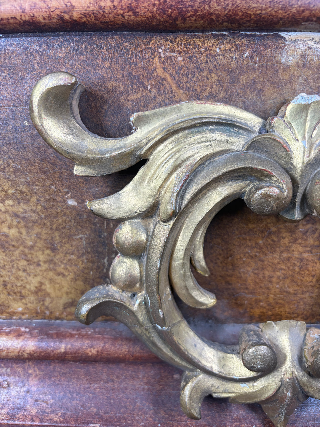 Decorative Wooden Wall Bracket with Gilt Rococo Hardware
