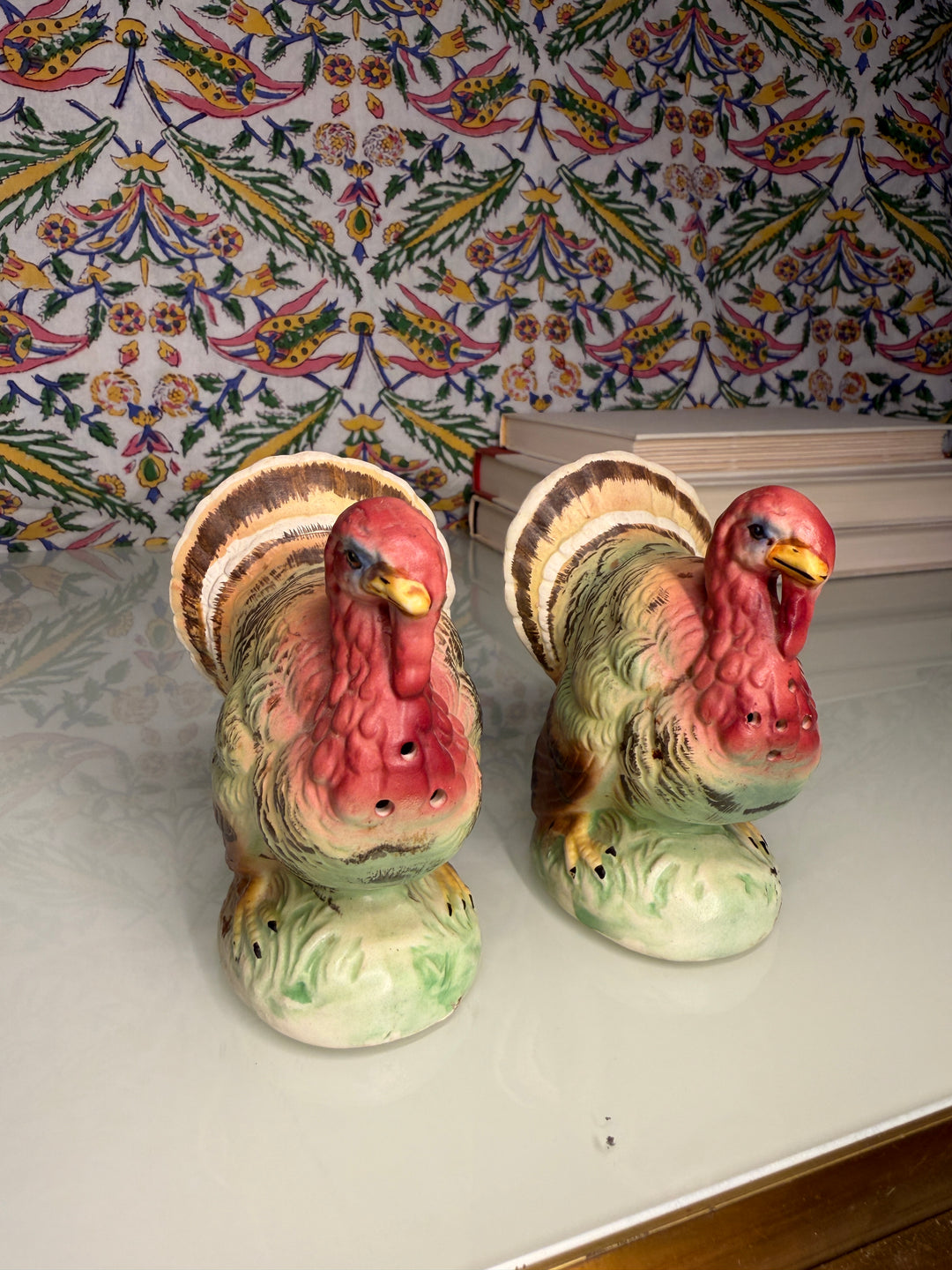 Pair of Ceramic Turkey Salt and Pepper Shakers