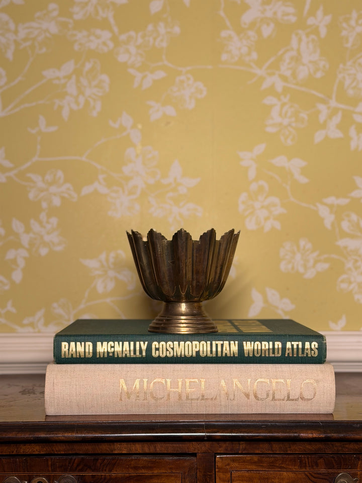 Scalloped Brass Footed Bowl