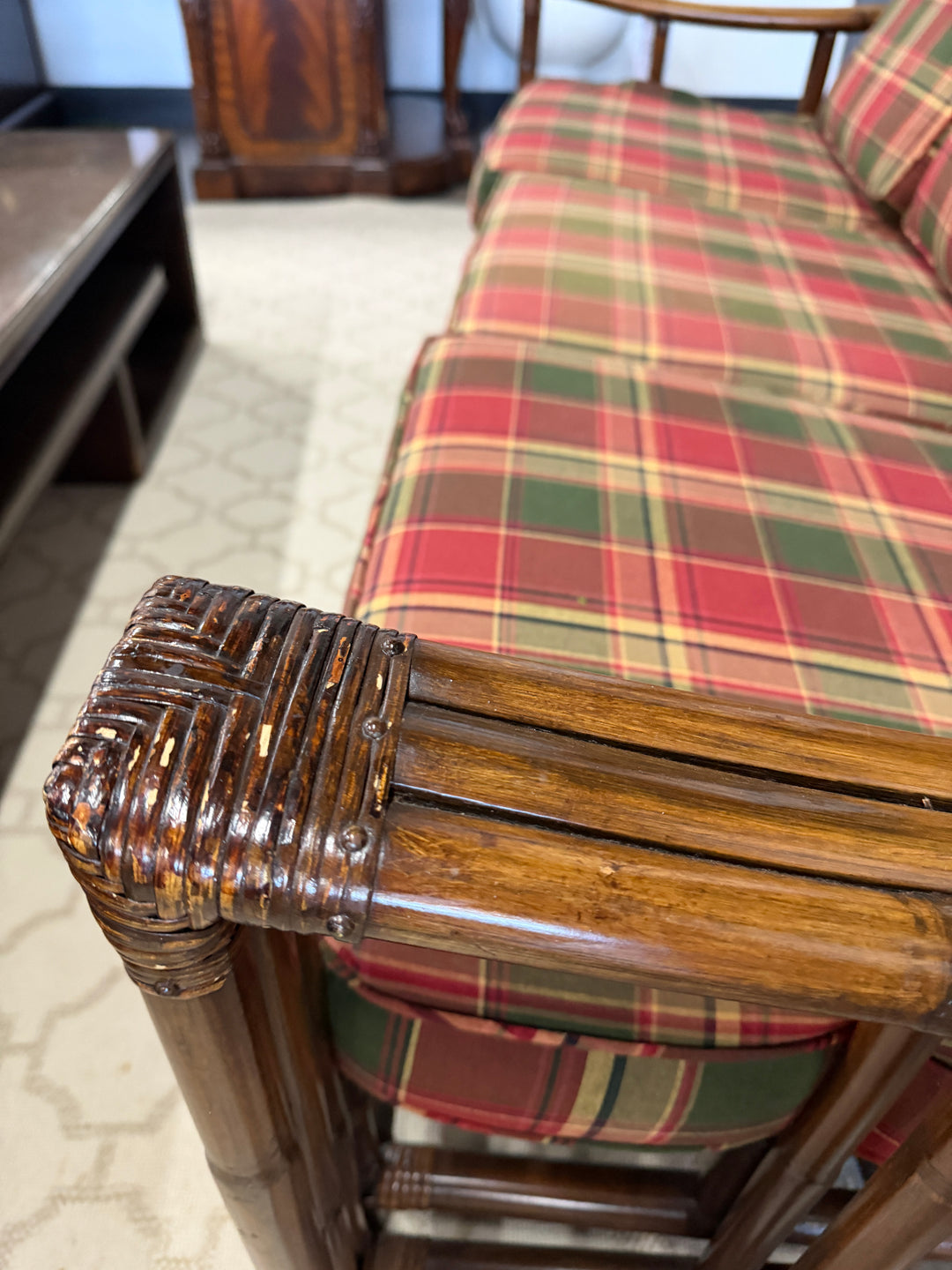 Vintage Bamboo and Rattan Sofa
