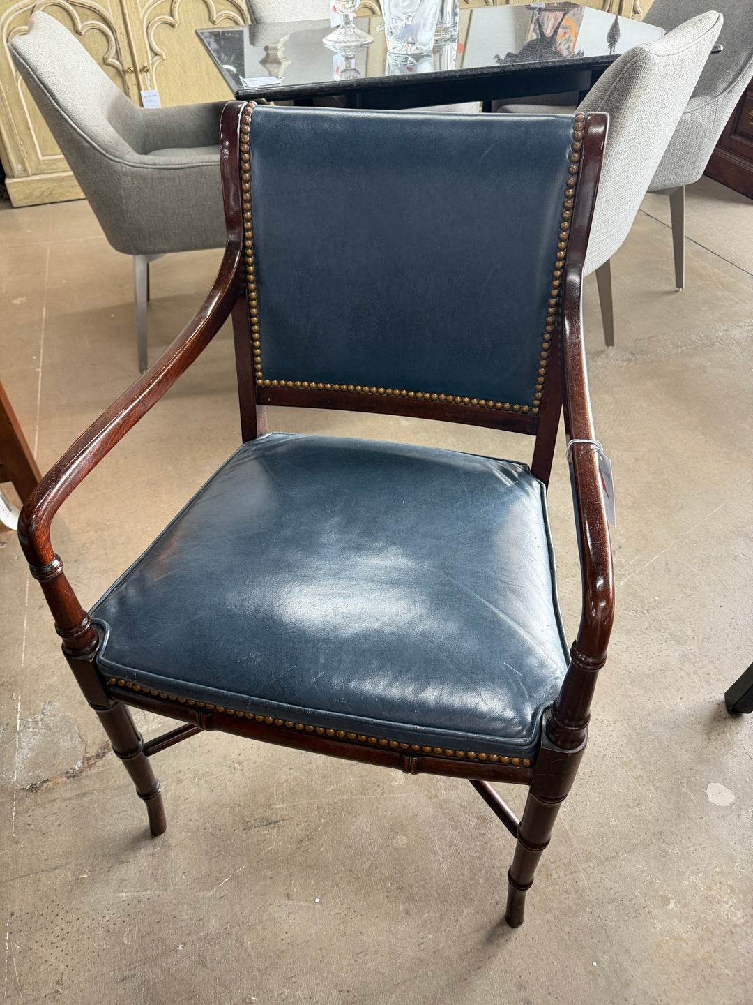 Regency Style Chairs with Faux Leather