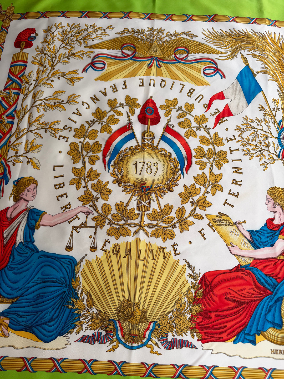 Vintage HERMÈS ‘Liberté Égalité Fraternité’ French Republic 1789 90